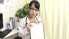 Naughty Japanese nurse Abe Mikako pleasures her holder with a BJ